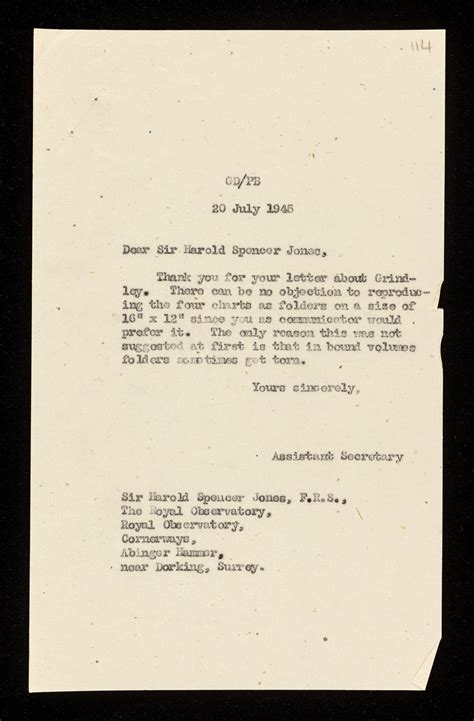 Fourth letter from John David Griffith Davies, to Harold Spencer Jones