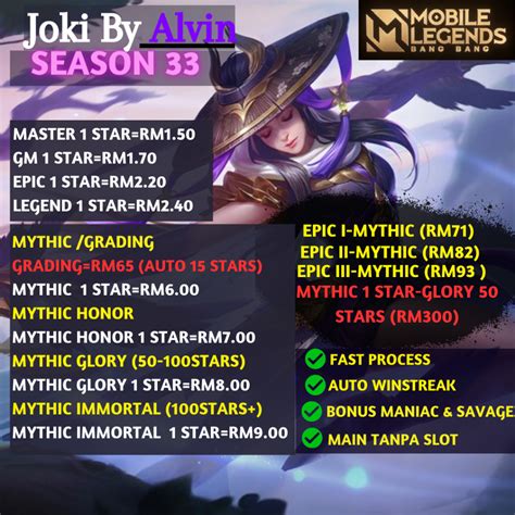 Joki Mobile Legends MLBB Murah Malaysia MLBB Boosting Rank Service ML