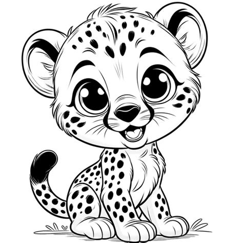 Children's Cute Cheetah Coloring Page- 3 Free Printable Pages