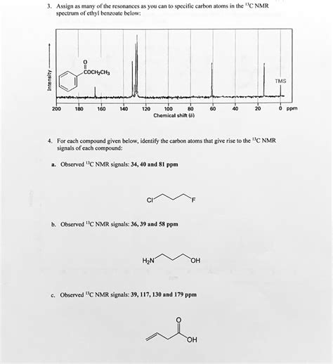 Solved Assign As Many Of The Resonances As You Can To Specific Carbon Atoms In The C Nmr