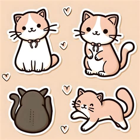 Premium Photo Cute Cartoon Cat Stickers