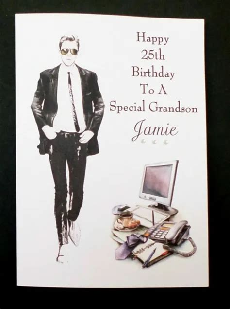 HANDMADE PERSONALISED BIRTHDAY Card Grandson Son Brother Nephew Cousin