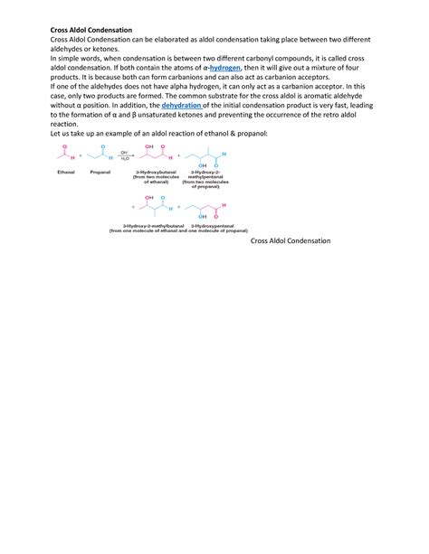 Cross aldol condensation - Cross Aldol Condensation Cross Aldol ...