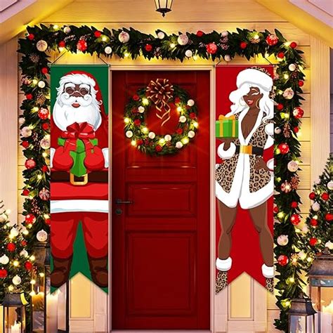 Amazon Blulu 2 Pack Christmas Porch Banners African American