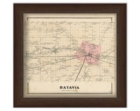 Town of BATAVIA, Genesee County, New York 1866 Map