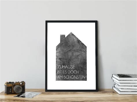 Haus Poster Mit Spruch Zuhause Ist Es Doch Am Schönsten Haus Etsy