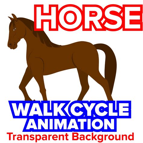 HORSE Walk Cycle Animation in Loop With Transparent - Etsy