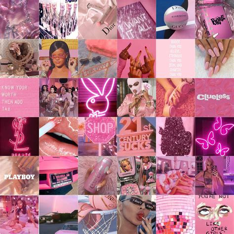 Pink Baddie Aesthetic Wall Collage Kit Digital Etsy Images And Photos