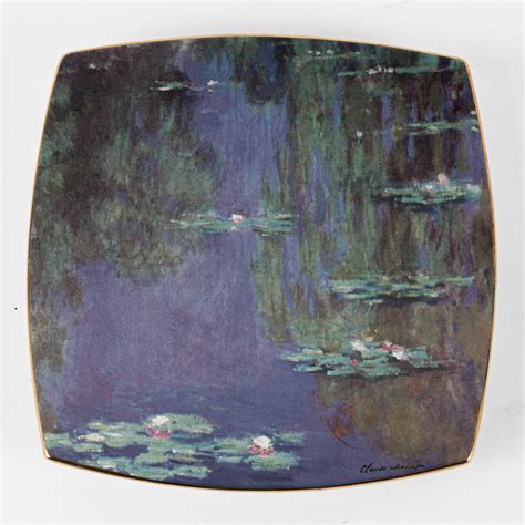 A Claude Monet Lily Pads And Lilies On A Pond Plate