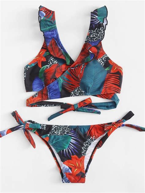 Flower Print Criss Cross Bikini Set Artofit