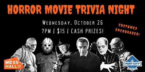 Horror Movie Trivia Night, Mess Hall, Washington, 26 October 2022