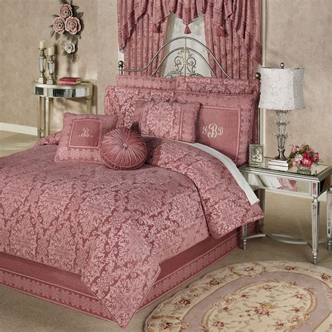 Grandview Ash Rose Damask Comforter Bedding