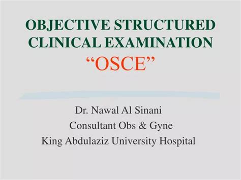 Ppt Objective Structured Clinical Examination Osce Powerpoint