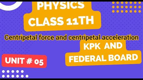 Centripetal Force And Centripetal Acceleration Physics Class 11th Kpk