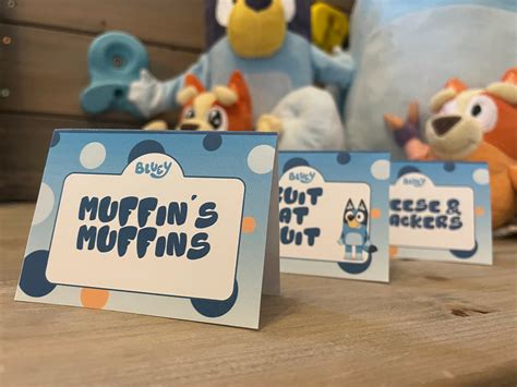 Editable Bluey Food Tent Snack Labels For Blue Heeler Birthday Etsy