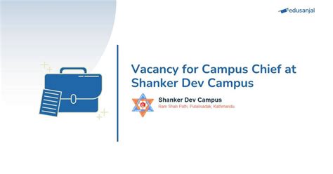 vacancy  campus chief  shanker dev campus