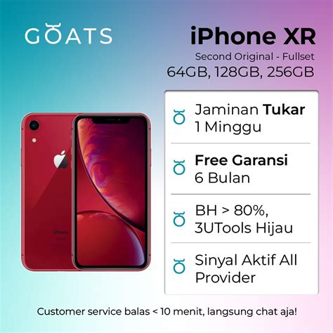 Jual Apple IPhone XR 256GB 128GB 64GB Second Seken Bekas Garansi 6