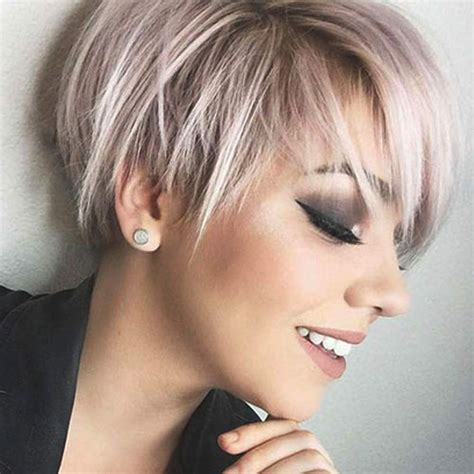 Creamily Pixie Cut Layered Short Blonde Wigs With Bangs Straight