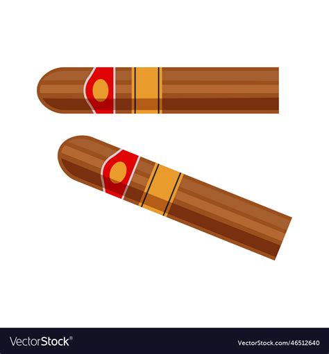 Flat Cuban Cigars Royalty Free Vector Image Vectorstock