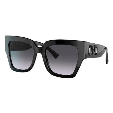 Valentino Vlogo Signature Square Acetate Sunglasses Black