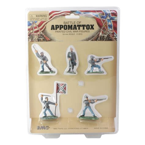 BMC Civil War Confederate Soldiers: 5 Painted 54mm Plastic Army Men Fi ...