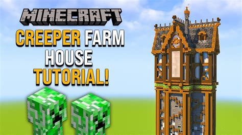 Minecraft Creeper Farm House Tutorial Javabedrock Aesthetic Farm