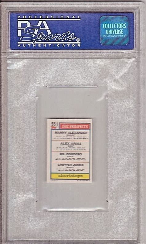 Chipper Jones 1992 Topps Micro RC Rookie 551 Graded PSA 9 MINT