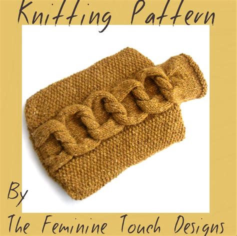 Knitting Pattern For A Cable Knotted Hot Water Folksy