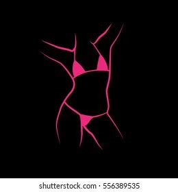 Abstract Simplified Woman Bikini Vector Pink Stock Vector Royalty Free 556389535 Shutterstock