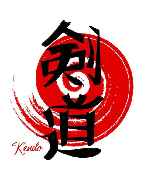 Premium Vector | Lettering kendo, japanese martial art. japanese ...