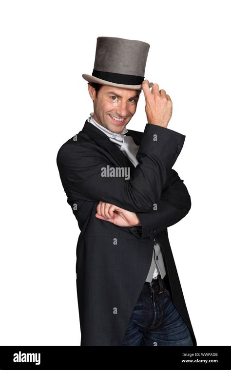 man wearing a top hat Stock Photo - Alamy