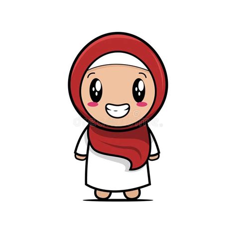 Hijab Girl Holding Flowers On Ramadan Vector Illustration Stock Vector