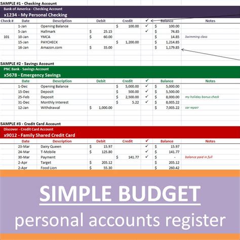 Simple Personal Budget Spreadsheets Excel Template - Etsy