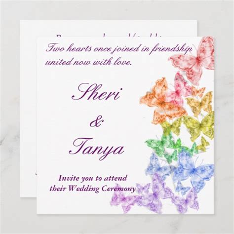 Gay Lesbian Rainbow Wedding Ceremony Invitation Zazzle
