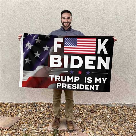 Fuck Biden Trump Is My President Flag Anti Biden X Ft Wall Flag
