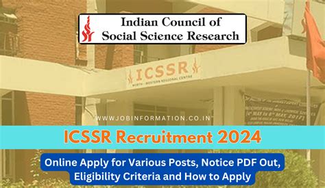 Icssr Recruitment Out Online Apply For Various Posts Notice Pdf