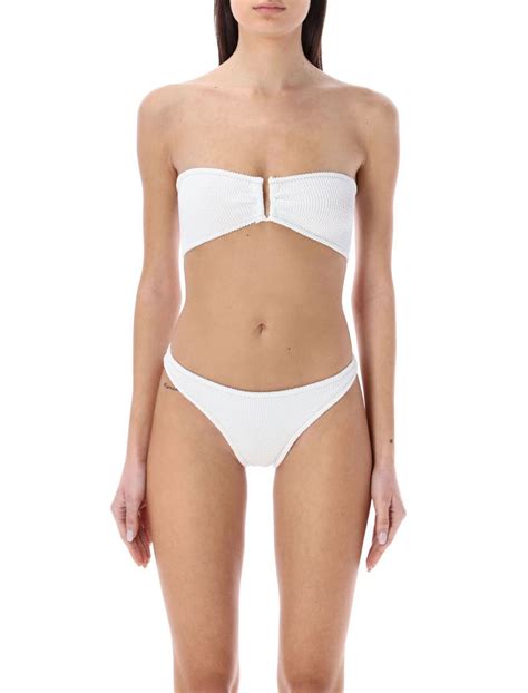 Buy REINA OLGA Ausilia Scrunch Bikini Set White At 33 Off Editorialist