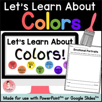 Color Unit With Digital Slideshow And Printable Activities Tpt