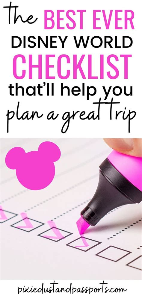 The Best Disney World Checklist In 2024 Disney World Packing Disney