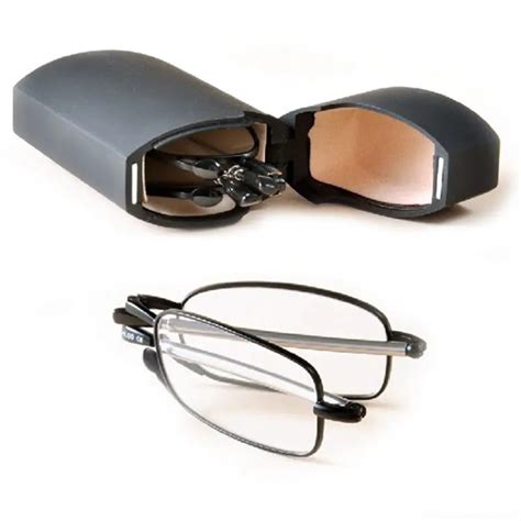 MINI Design Reading Glasses Men Women Small Folding Glasses Frame Black Metal Glasses With ...