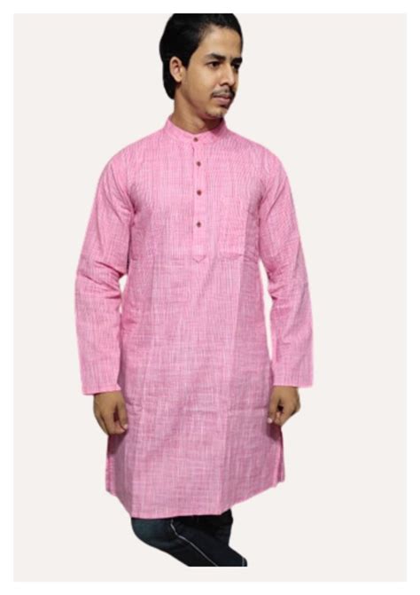 Plain Wedding Wear Pink Khadi Men Kurta At Rs Piece In New Delhi