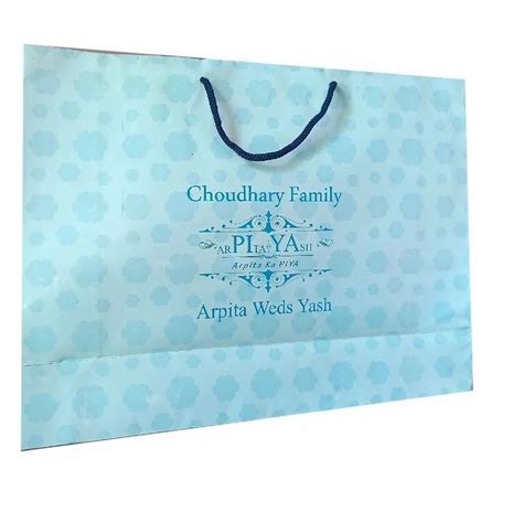 Blue Base Gsm Printed Paper Gift Bag Capacity Kg At Rs