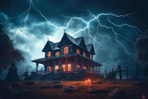 Haunted House On Halloween Celebration Concept Spooky House Halloween