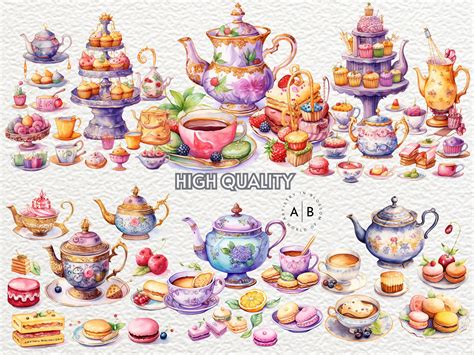 Tea Party Clipart Watercolor Tea Party Clipart Victorian Tea Png Tea