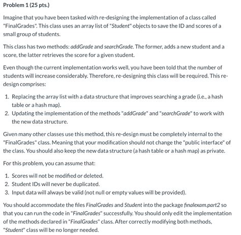 Solved Problem Pts Imagine That You Have Been Tasked Chegg