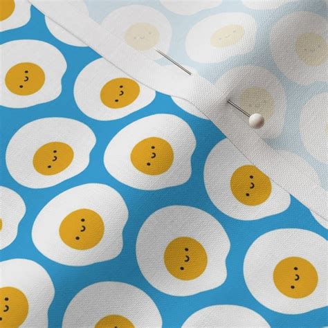 Kawaii Fried Eggs Fabric Spoonflower