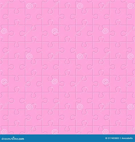 Pink Puzzle Pieces Seamless Pattern, Vector Flat Style Illustration for ...