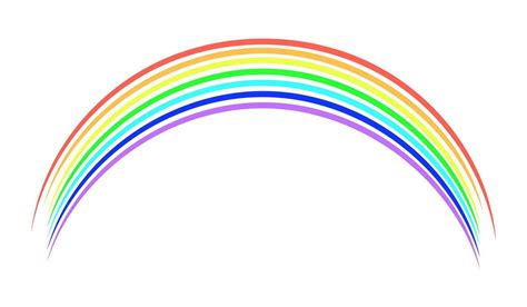 Rainbow drawn with multi-colored crayons or pencils. Multi-colored arc ...