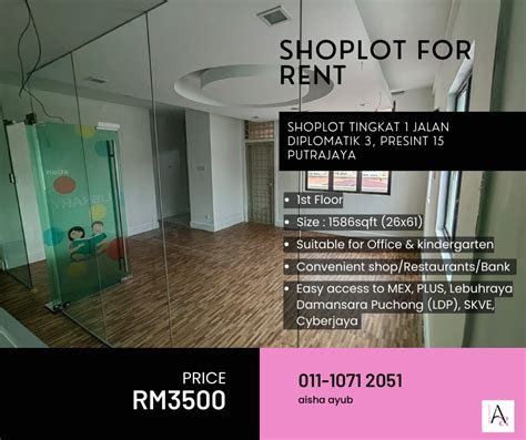 Shoplot Tingkat 1 Jalan Diplomatik 3 Presint 15 Putrajaya Berdekatan