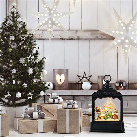 Dromance Musical Christmas Snow Globe Lantern With Timer Battery